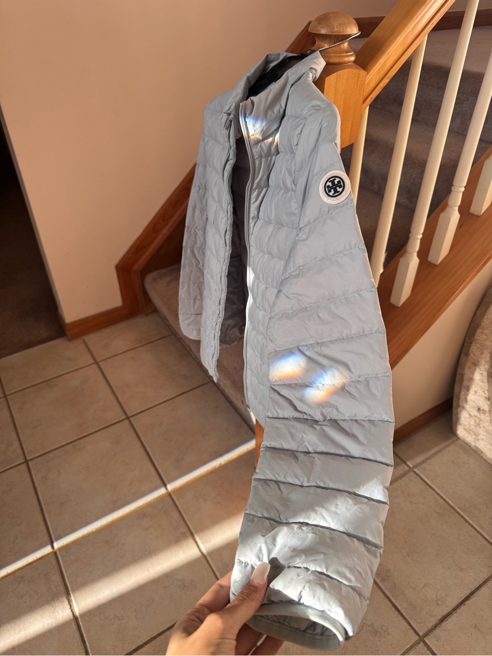 Light Blue Women Puffer Jacket - Tory Burch